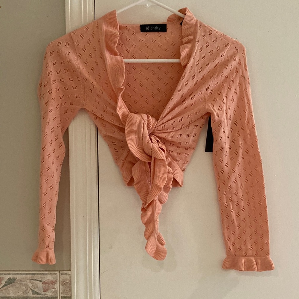 Womens cropped wrap sweater
